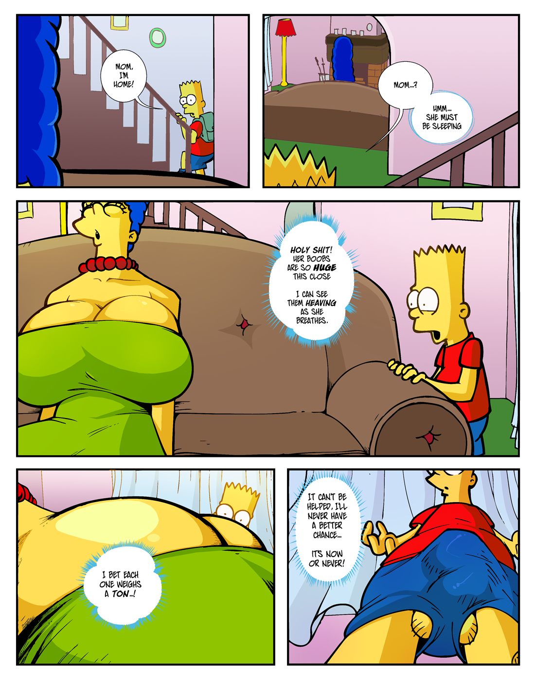Bart Simpson Big Breasts Boob Squeeze Comic Comix Comixxx